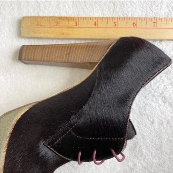 RALPH LAUREN PURPLE ‘Eloise’ Bordeaux Bootie. Purple Calf Hair Heels 🤩. Size 8B - Picture 11 of 14